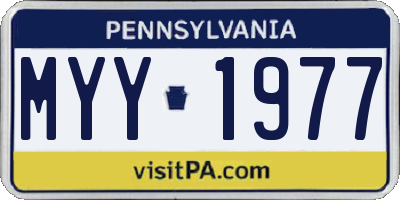 PA license plate MYY1977