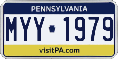 PA license plate MYY1979