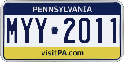 PA license plate MYY2011