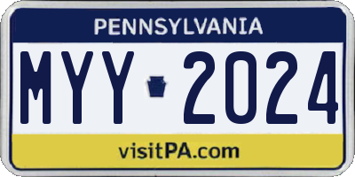 PA license plate MYY2024