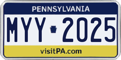 PA license plate MYY2025
