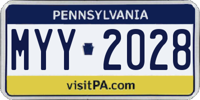 PA license plate MYY2028