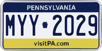PA license plate MYY2029