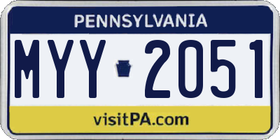 PA license plate MYY2051