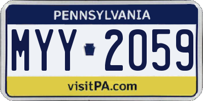 PA license plate MYY2059
