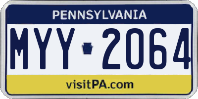 PA license plate MYY2064
