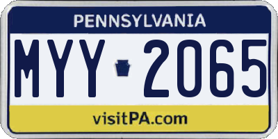 PA license plate MYY2065