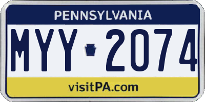 PA license plate MYY2074