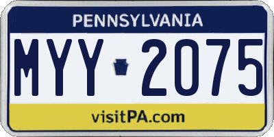 PA license plate MYY2075