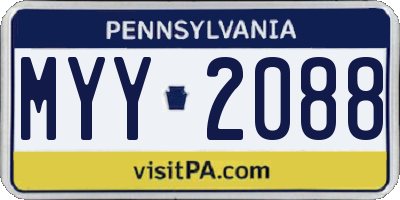 PA license plate MYY2088