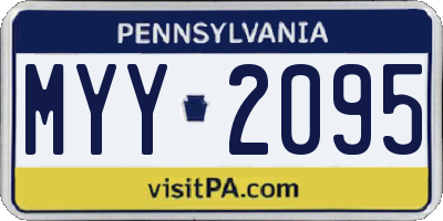 PA license plate MYY2095