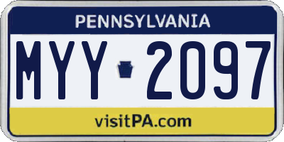 PA license plate MYY2097