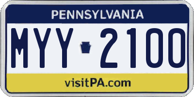 PA license plate MYY2100