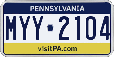 PA license plate MYY2104