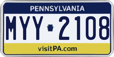 PA license plate MYY2108