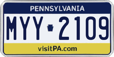 PA license plate MYY2109