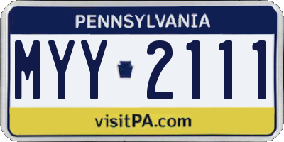 PA license plate MYY2111
