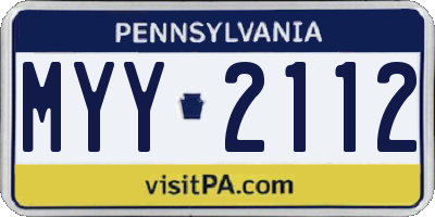 PA license plate MYY2112