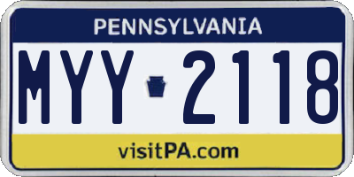 PA license plate MYY2118