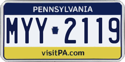PA license plate MYY2119