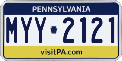 PA license plate MYY2121