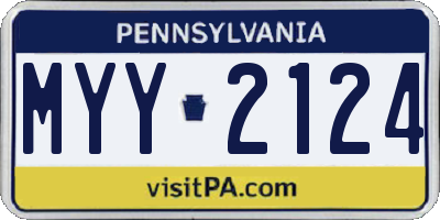 PA license plate MYY2124