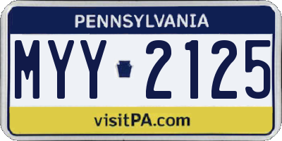 PA license plate MYY2125