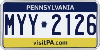 PA license plate MYY2126
