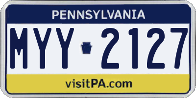 PA license plate MYY2127