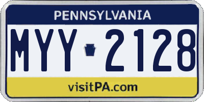 PA license plate MYY2128