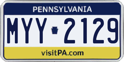 PA license plate MYY2129