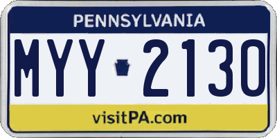PA license plate MYY2130