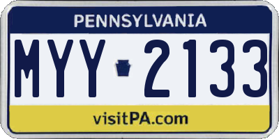 PA license plate MYY2133