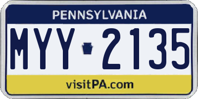 PA license plate MYY2135