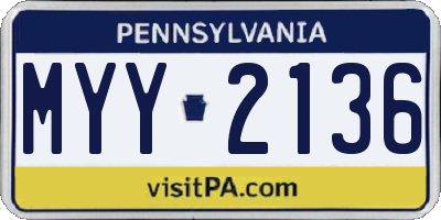 PA license plate MYY2136