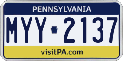 PA license plate MYY2137