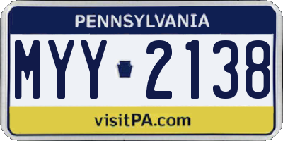 PA license plate MYY2138