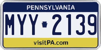PA license plate MYY2139
