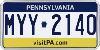 PA license plate MYY2140