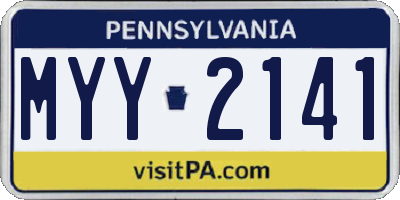 PA license plate MYY2141