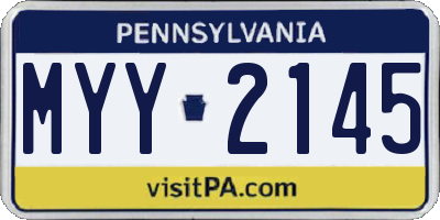 PA license plate MYY2145