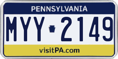 PA license plate MYY2149