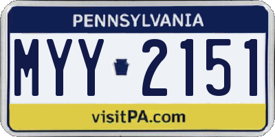 PA license plate MYY2151