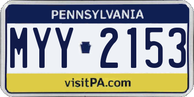 PA license plate MYY2153