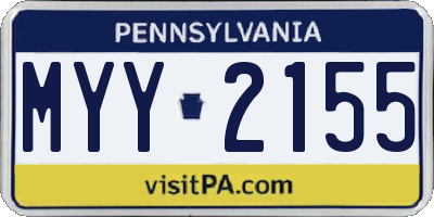 PA license plate MYY2155