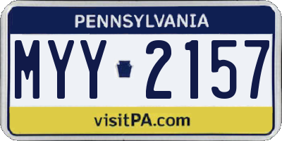 PA license plate MYY2157