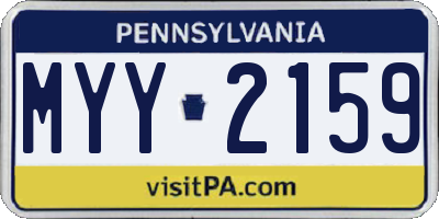 PA license plate MYY2159