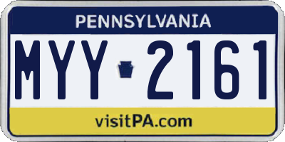PA license plate MYY2161