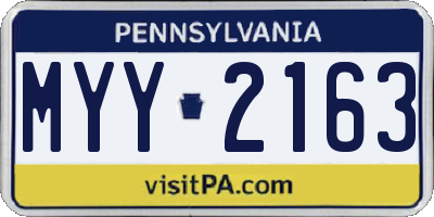 PA license plate MYY2163