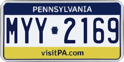 PA license plate MYY2169